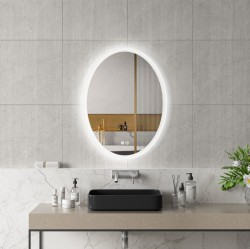Erga Paola, oválne LED zrkadlo 60x80cm, 2070 lm, 3 farby svetla, predné a zadné osvetlenie, (ERG-V01-302-6080-00)