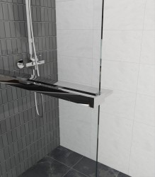 Erga Paris, polička/držiak na uteráky pre sprchovú zástenu (max. 140cm), chrómová, (ERG-V02-PARIS-SHELF-CR)