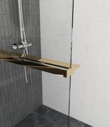 Erga Paris, polička/držiak na uteráky pre sprchovú zástenu (max. 140cm), zlatá lesklá, (ERG-V02-PARIS-SHELF-GD)