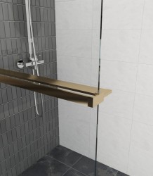 Erga Paris, polička/držiak na uteráky pre sprchovú zástenu (max. 140cm), zlatá matná, (ERG-V02-PARIS-SHELF-GB)