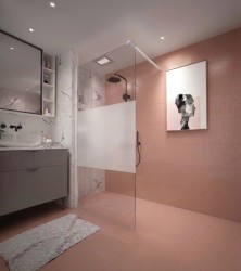 Erga Paris, sprchová zástena Walk-In 110x200 cm, 8mm číre/mliečne sklo, biely matný profil, ERG-V02-PARIS-110x200-MF-WH (ERG-V02-PARIS-110X200-MF-WH)