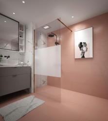 Erga Paris, sprchová zástena Walk-In 110x200 cm, 8mm číre/mliečne sklo, zlatý matný profil, ERG-V02-PARIS-110x200-MF-GB (ERG-V02-PARIS-110X200-MF-GB)