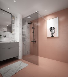 Erga Paris, sprchová zástena Walk-In 110x200 cm, 8mm šedé sklo, biely matný profil, ERG-V02-PARIS-110x200-GR-WH (ERG-V02-PARIS-110X200-GR-WH)