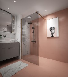 Erga Paris, sprchová zástena Walk-In 110x200 cm, 8mm šedé sklo, zlatý matný profil, ERG-V02-PARIS-110x200-GR-GB (ERG-V02-PARIS-110X200-GR-GB)