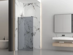 Erga Paris, sprchová zástena Walk-In 30x200 cm, 8mm šedé sklo, grafitový profil, ERG-V02-PARIS-030x200-GR-GG (ERG-V02-PARIS-030X200-GR-GG)