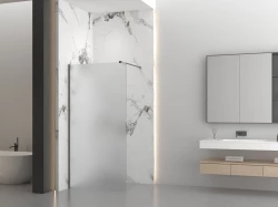 Erga Paris, sprchová zástena Walk-In 30x200 cm, 8mm sklo námraza, grafitový profil, ERG-V02-PARIS-030x200-FR-GG (ERG-V02-PARIS-030X200-FR-GG)