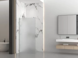 Erga Paris, sprchová zástena Walk-In 50x200 cm, 8mm sklo námraza, brúsená oceľ, ERG-V02-PARIS-050x200-FR-BS (ERG-V02-PARIS-050X200-FR-BS)