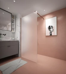 Erga Paris, sprchová zástena Walk-In 50x200 cm, 8mm sklo námraza, medený matný profil, ERG-V02-PARIS-050x200-FR-CO (ERG-V02-PARIS-050X200-FR-CO)