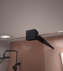Erga Paris, stabilizačná vzpera pre sprchové zásteny s hrúbkou skla 8mm, dĺžka max. 150cm, čierna matná, (ERG-V02-PARIS-BAR-BK)