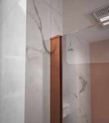 Erga Paris, U-profilová lišta pre sprchové zásteny s hrúbkou skla 8mm, dĺžka 200cm, ružové zlato matná, (ERG-V02-PARIS-PROFILE-RG)