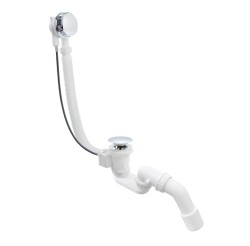 Erga Pureline, vaňová odtoková a prepadová súprava, dĺžka 650 mm, bowden, chrómová, (ERG-V08-PURELINE-SIPHON60-CR)