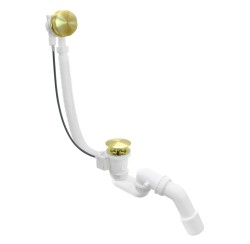 Erga Pureline, vaňová odtoková a prepadová súprava, dĺžka 800 mm, bowden, zlatá matná, (ERG-V08-PURELINE-SIPHON80-GB)