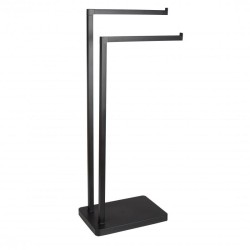 Erga Roki, dvojramenný vešiak na uteráky 30,5x20,5x80,5 cm, čierna matná, (ERG-YKA-P.ROKI-BLK)