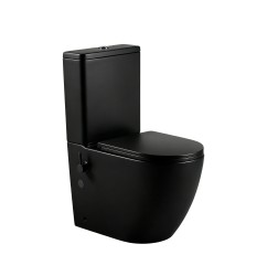 Erga Siena, WC kombi misa 620x365x820 mm, Rimless + funkcia bidetu + toaletné sedadlo, čierna matná, (ERG-V03-SIENA-RIM-BID-BK)