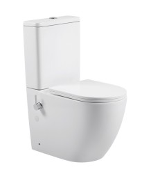 Erga Siena, WC kombi misa 620x380x820 mm, Rimless + funkcia bidetu + toaletné sedadlo, biela lesklá, (ERG-V03-SIENA-RIM-BID-WH)