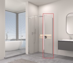 Erga Sydney, pevná stena pre sprchový kút 100x195 cm, 6mm číre sklo, chrómový profil, (ERG-V02-SYDNEY-G100-CR)