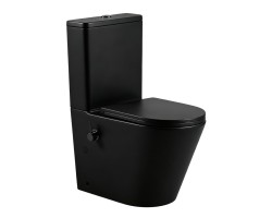 Erga Tina, WC kombi misa 620x365x820 mm, Rimless + funkcia bidetu + toaletné sedadlo, čierna matná, (ERG-V03-TINA-RIM-BID-BK)