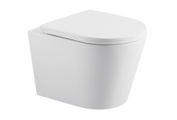 Erga Vento, závesná WC misa 490x365x365mm, Tornado 2 + toaletné sedadlo s pomalým zatváraním, biela, (ERG-V03-VENTO-TO2-WH)