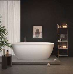 Erga Vienna, voľne stojaca vaňa 150x75 cm + odtoková zátka, biela lesklá, (ERG-VIENNA-150075-WH-WH)