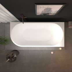 Erga Zara, rohová voľne stojaca vaňa 180x80 cm + odtoková zátka, pravá, biela lesklá, (ERG-ZARA-180080R-WH-WH)