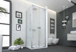 FORTE - Sprchovací kút 80x80, DECO N2B+F1S - FARBA rámu - Hliník ossidato, Rozmer A - 80, Rozmer B - 80, Rozmer C - 200, Výplň - Číre bezpečnostné sklo - 6 mm (BDE8080348103)