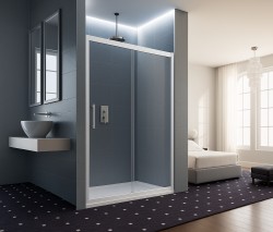 FORTE - Sprchové dvere MAYA (matné sklo) - Farba rámu - Biela, Rozmer A - 140 cm, Smer zatvárania - Univerzálny Ľavé / Pravé, Výplň - Acidato bezpečnostné sklo - 6 mm (BLATYP)