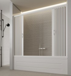 FORTE - Vaňová zástena FLEX - VASCA MARTE NEW - Rozmer A - 140 - 170 cm, Rozmer C - 150 cm, Typ otvárania - Zatváranie do stredu (OLBBXF210001)