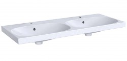 GEBERIT - Acanto Dvojumývadlo 120x48 cm, 2 otvory na batérie, s prepadom, s KeraTect, biela (500.627.01.8)