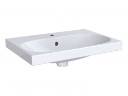 GEBERIT - Acanto Umývadlo 60x42 cm, otvor na batériu, s prepadom, s KeraTect, biela (500.631.01.8)