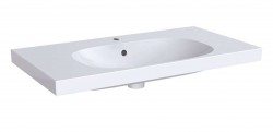 GEBERIT - Acanto Umývadlo 90x48 cm, otvor na batériu, s prepadom, s KeraTect, biela (500.623.01.8)