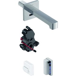 GEBERIT - Brenta Elektronická umývadlová batéria Brenta pod omietku, pre studenú vodu, bez zmiešavača, dĺžka 170 mm, napájanie z generátora, chróm (116.275.21.1)