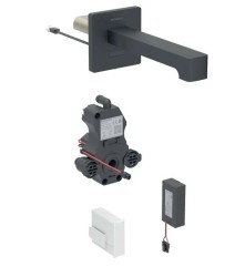GEBERIT - Brenta Elektronický umývadlový ventil pod omietku, pre studenú vodu, batériové napájanie, easy to clean, matná čierna (116.293.14.1)