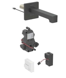GEBERIT - Brenta Elektronický umývadlový ventil pod omietku, pre studenú vodu, sieťové napájanie, easy to clean, matná čierna (116.271.14.1)