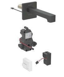 GEBERIT - Brenta Elektronický umývadlový ventil pod omietku, pre studenú vodu, sieťové napájanie, easy to clean, matná čierna (116.291.14.1)