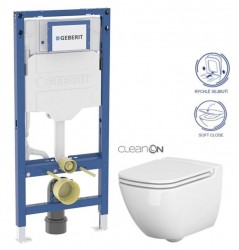 GEBERIT Duofix bez tlačidla + WC CERSANIT CLEANON CASPIA + SEDADLO (111.300.00.6 CP1)