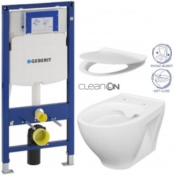 GEBERIT Duofix bez tlačidla + WC CERSANIT CLEANON MODUO + SEDADLO (111.300.00.5 MO1)