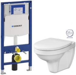 GEBERIT Duofix bez tlačidla + WC CERSANIT DELFI + SOFT SEDADLO (111.300.00.6 DE2)