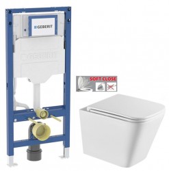 GEBERIT Duofix bez tlačidla + WC INVENA FLORINA WITH SOFT  se sedlem RIMLESS (111.300.00.6 FL1)