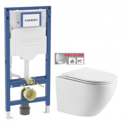 GEBERIT Duofix bez tlačidla + WC INVENA LIMNOS WITH SOFT  se sedlem RIMLESS (111.300.00.6 LI1)
