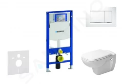 GEBERIT - Duofix Modul na závesné WC s tlačidlom Sigma30, biela/lesklý chróm + Duravit D-Code - WC a doska, Rimless, SoftClose (111.300.00.5 NH5)