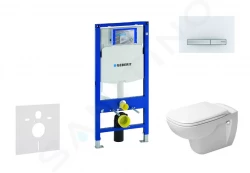 GEBERIT - Duofix Modul na závesné WC s tlačidlom Sigma50, alpská biela + Duravit D-Code - WC a doska, Rimless, SoftClose (111.300.00.5 NH8)