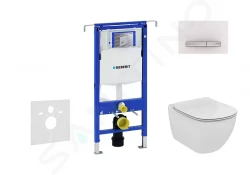 GEBERIT - Duofix Modul na závesné WC s tlačidlom Sigma50, alpská biela + Ideal Standard Tesi - WC a doska, Aquablade, SoftClose (111.355.00.5 NU8)