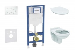 GEBERIT - Duofix Set předstěnové instalace, klozetu Alpha a sedátka softclose, tlačítko Sigma01, alpská bílá (SANI11CD3100)