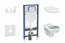 GEBERIT - Duofix Set předstěnové instalace, klozetu Alpha a sedátka softclose, tlačítko Sigma20, bílá/chrom (SANI11CD3103)