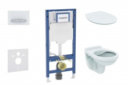 GEBERIT - Duofix Set předstěnové instalace, klozetu Alpha a sedátka softclose, tlačítko Sigma50, alpská bílá (SANI11CD3107)