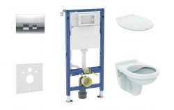 GEBERIT - Duofix Set předstěnové instalace, klozetu Alpha a sedátka, tlačítko Delta35, lesklý chrom (SANI11CD1144)