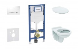 GEBERIT - Duofix Set předstěnové instalace, klozetu Alpha a sedátka, tlačítko Sigma30, bílá/chrom (SANI11CD3128)