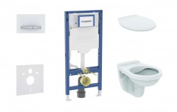 GEBERIT - Duofix Set předstěnové instalace, klozetu Alpha a sedátka, tlačítko Sigma50, alpská bílá (SANI11CD3131)