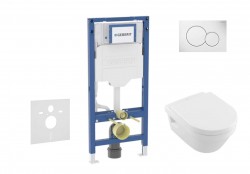 GEBERIT - Duofix Set předstěnové instalace, klozetu Architectura a sedátka softclose, tlačítko Sigma01, alpská bílá (SANI11CK3100)