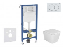 GEBERIT - Duofix Set předstěnové instalace, klozetu Arkas I a sedátka softclose, tlačítko Delta01, alpská bílá (SANI11CA3157B)